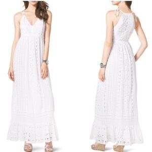 MICHAEL Michael Kors White Eyelet Lace Spaghetti Strap Dress 👗